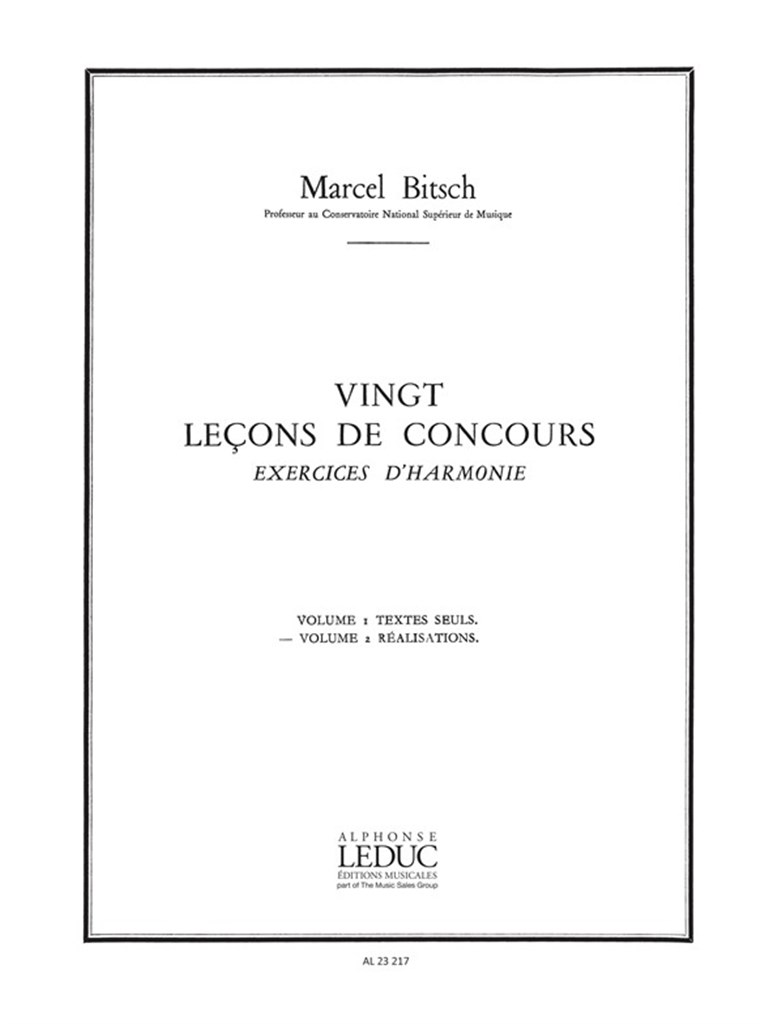 20 Lecons de Concours Exercices d'harmonie